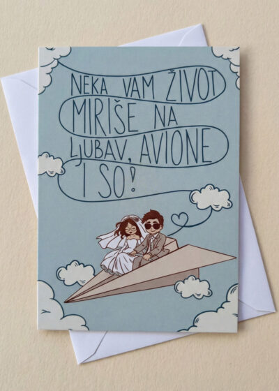 Čestitka Ljubav, avioni i so